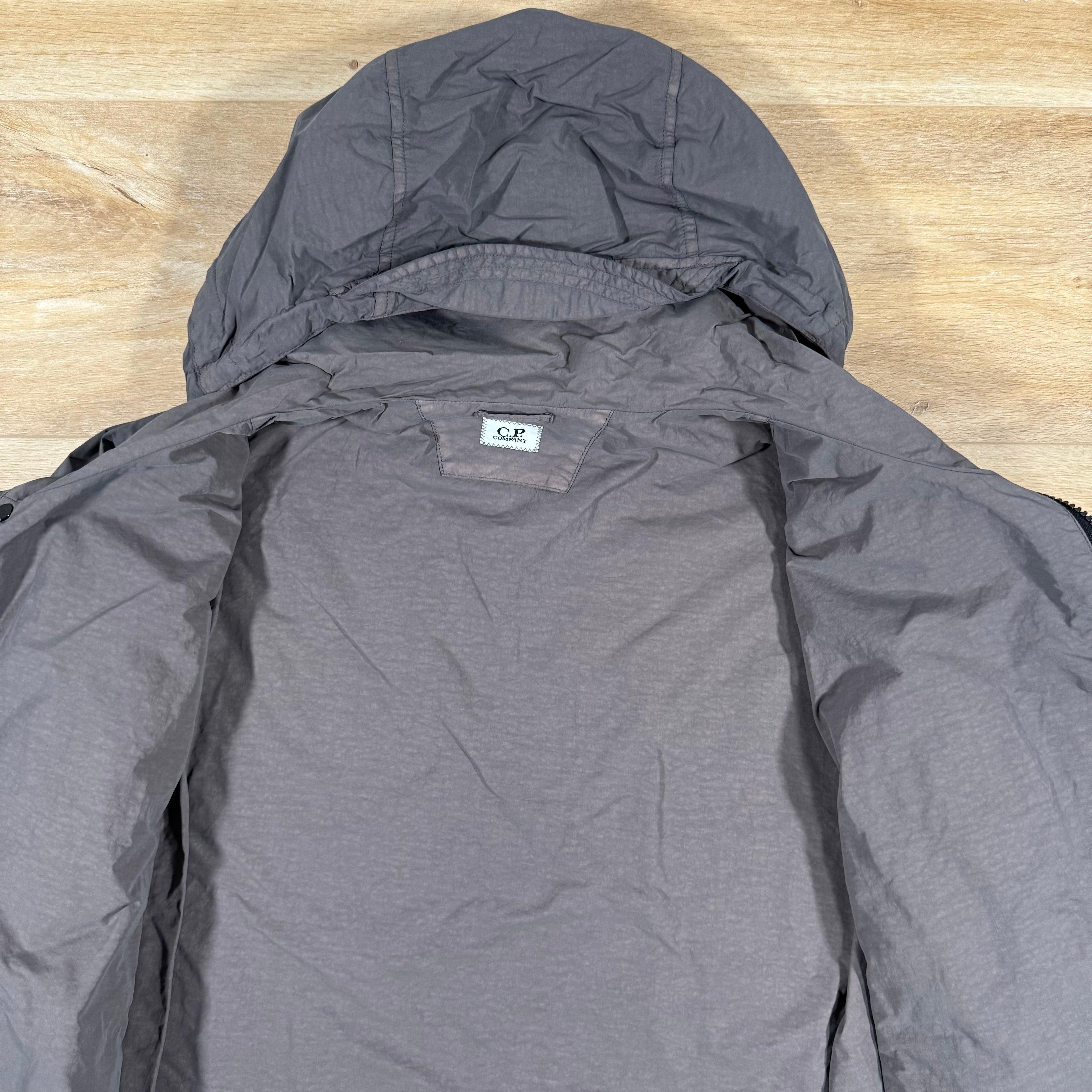 CP Company Flatt Nylon Hooded Lens Overshirt in Violet Ironleague