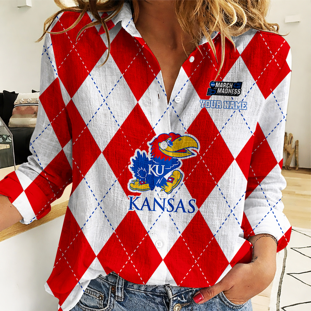 LIMITED DROP NCAA MAM01 KSJ KS JAYHAWKS WOMEN CASUAL SHIRT FOR FAN