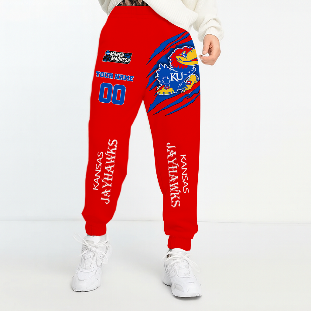 LIMITED DROP NCAA MAM01 KSJ KS JAYHAWKS UNISEX LONG PANTS