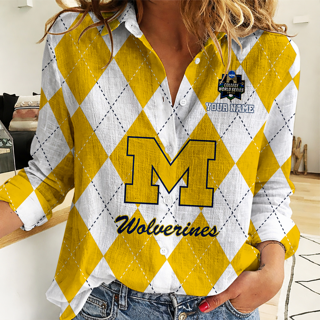 LIMITED DROP NCAA CWS01 MIW MI WOLVERINES WOMEN CASUAL SHIRT FOR FAN