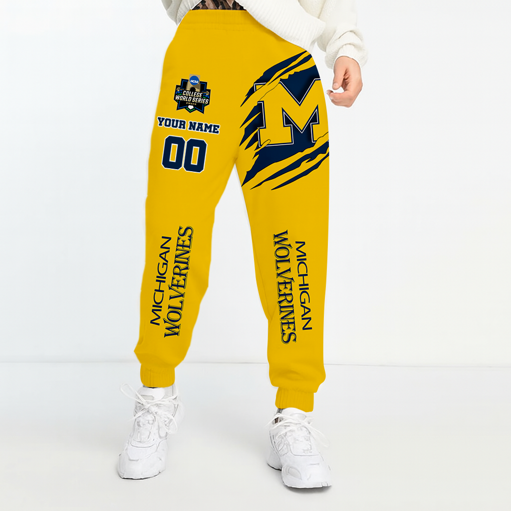 LIMITED DROP NCAA CWS01 MIW MI WOLVERINES UNISEX LONG PANTS