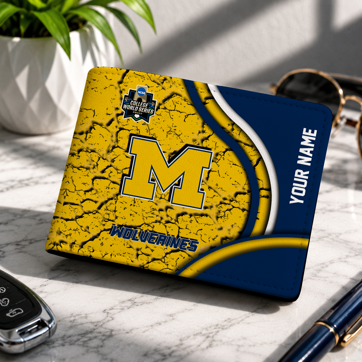 VIRAL EDITION NCAA CWS01 MIW MICHIGAN WOLVERINES LEATHER WALLET