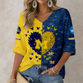 LIMITED DROP NCAA CWS01 MIW MICHIGAN WOLVERINES WOMEN'S HEART V-NECK LONG SLEEVE SHIRT