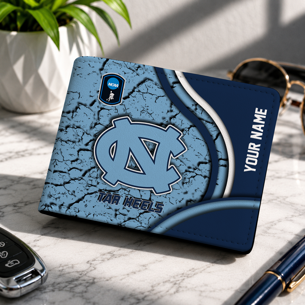 VIRAL EDITION NCAA CFH01 NTH NORTH CAROLINA TAR HEELS LEATHER WALLET