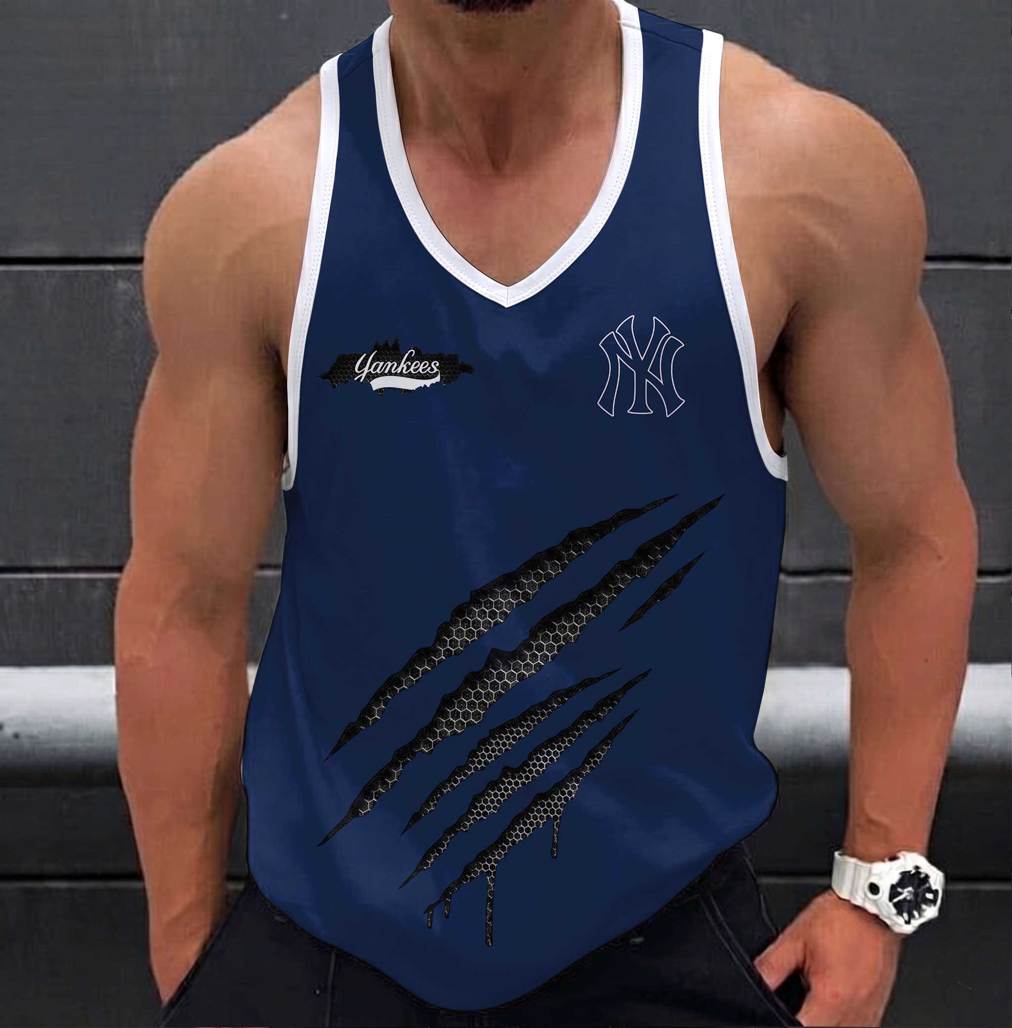 FINAL SALE - NEW CUSTOMIZED MLB01 NYY NEW YORK YANKEES UNISEX TANK TOP