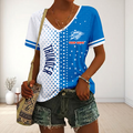 FINAL SALE - NEW CUSTOMIZED NBA01 OCT OKLAHOMA CITY THUNDER V-NECK FEMALE SHIRT