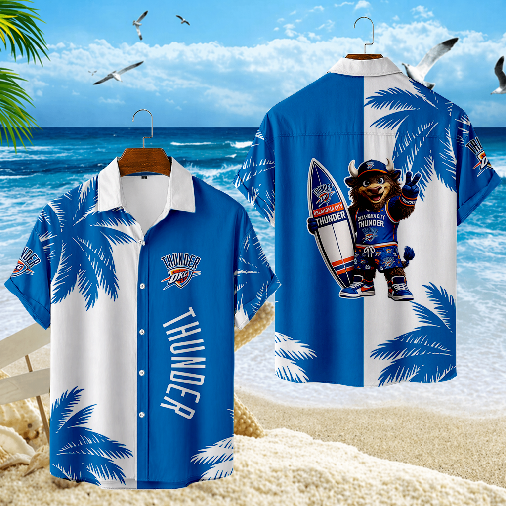 FINAL SALE - NEW CUSTOMIZED NBA01 OCT OKLAHOMA CITY THUNDER UNISEX HAWAIIAN SHIRT