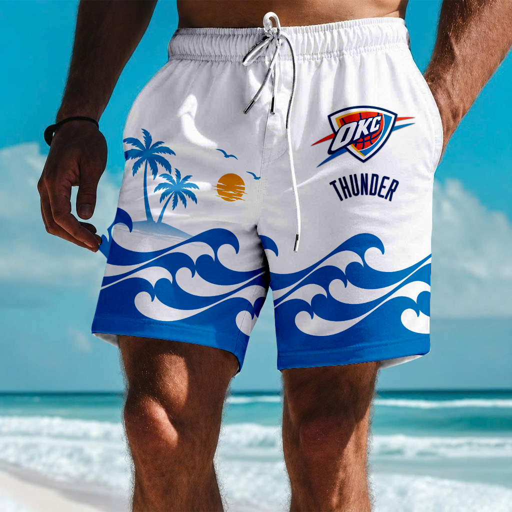 FINAL SALE - NEW CUSTOMIZED NBA01 OCT OKLAHOMA CITY THUNDER SHORT PANTS