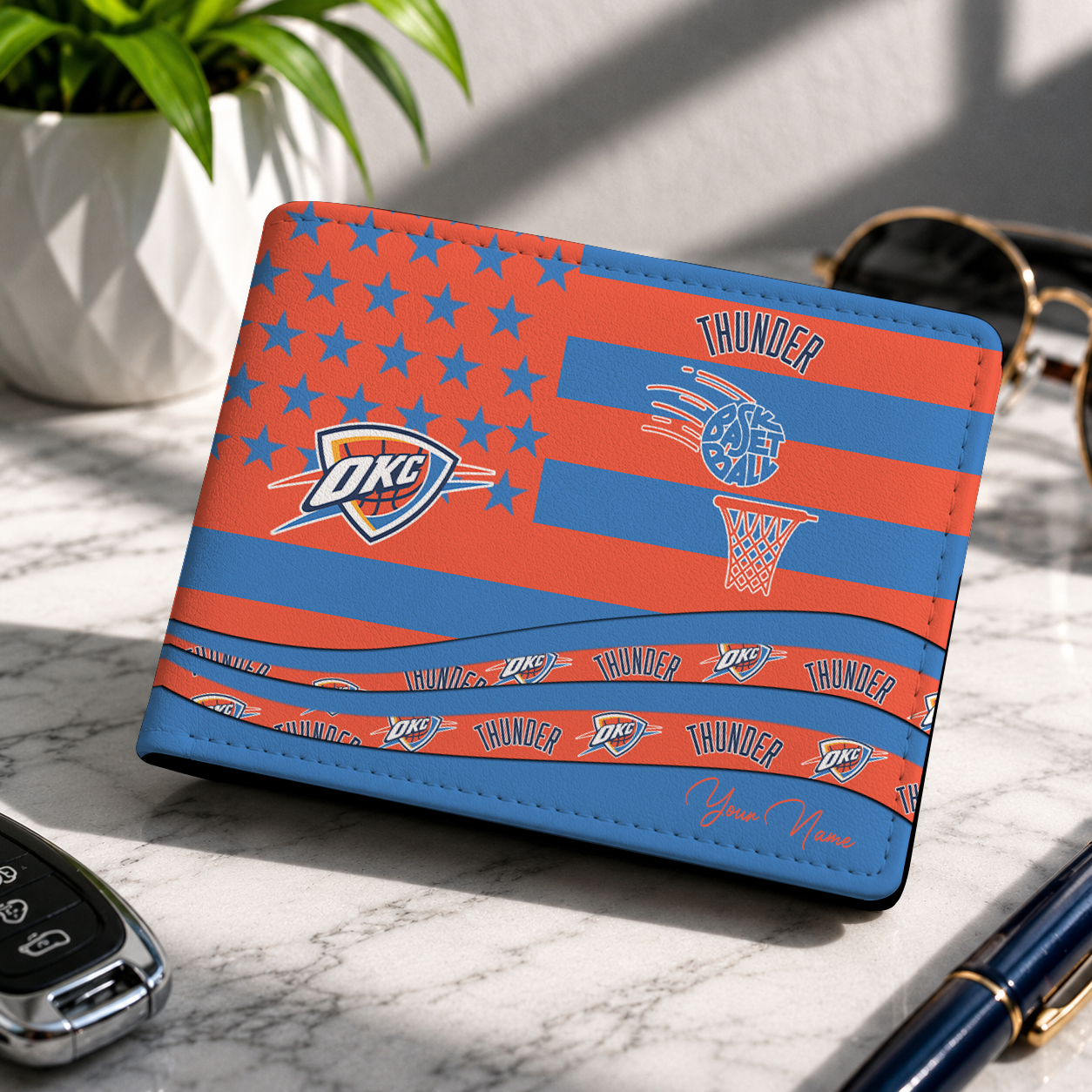 FINAL SALE NBA01 OCT OKLAHOMA CITY THUNDER LEATHER WALLET