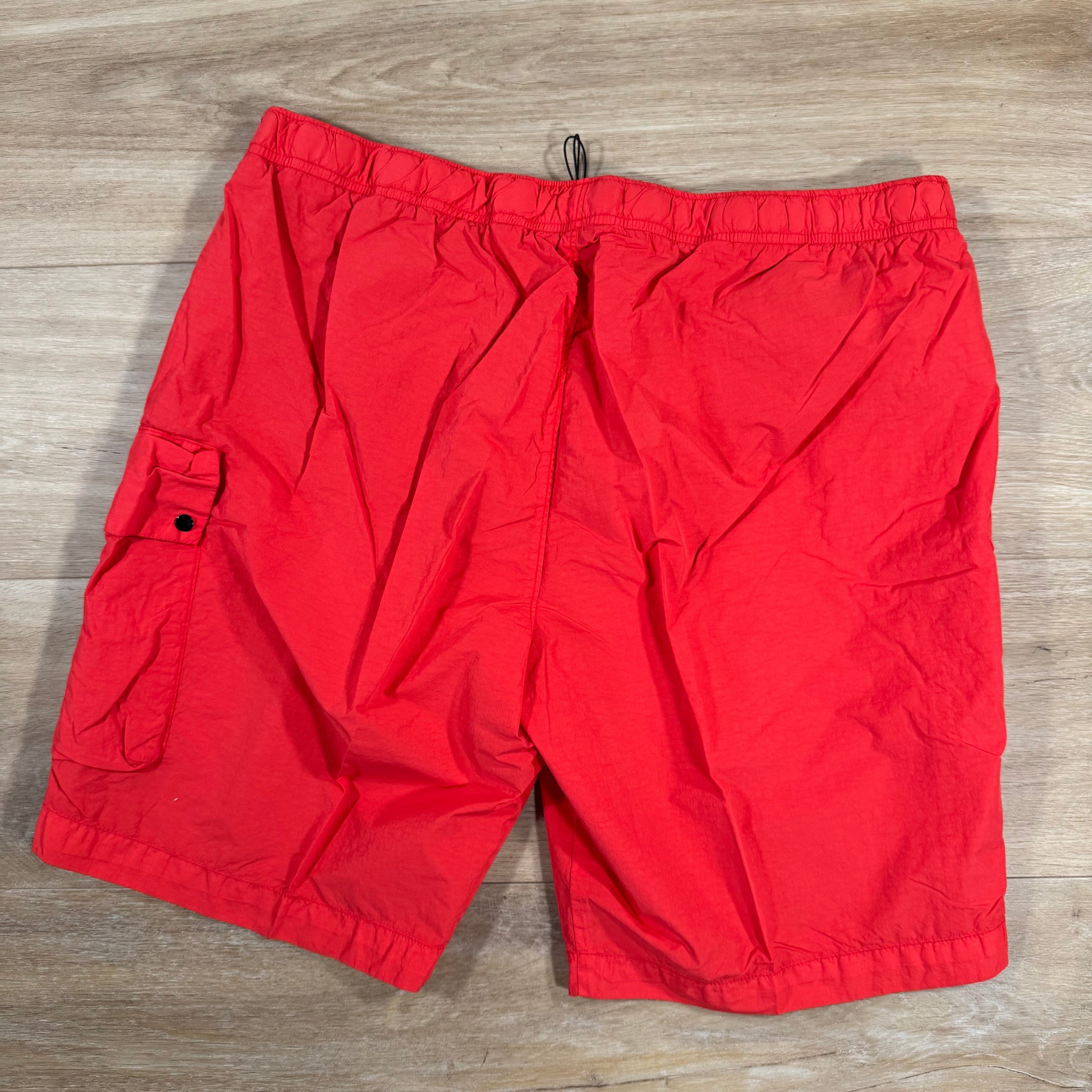 CP Company Flatt Nylon Cargo Lens Swim Shorts in Poinciana - Orange Ironleague
