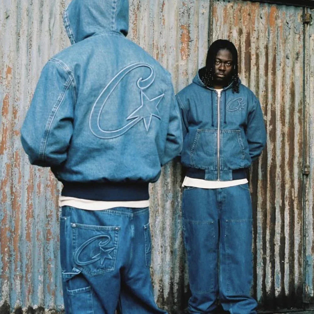 Corteiz C-Star Denim Work Pants - Blue Ironleague