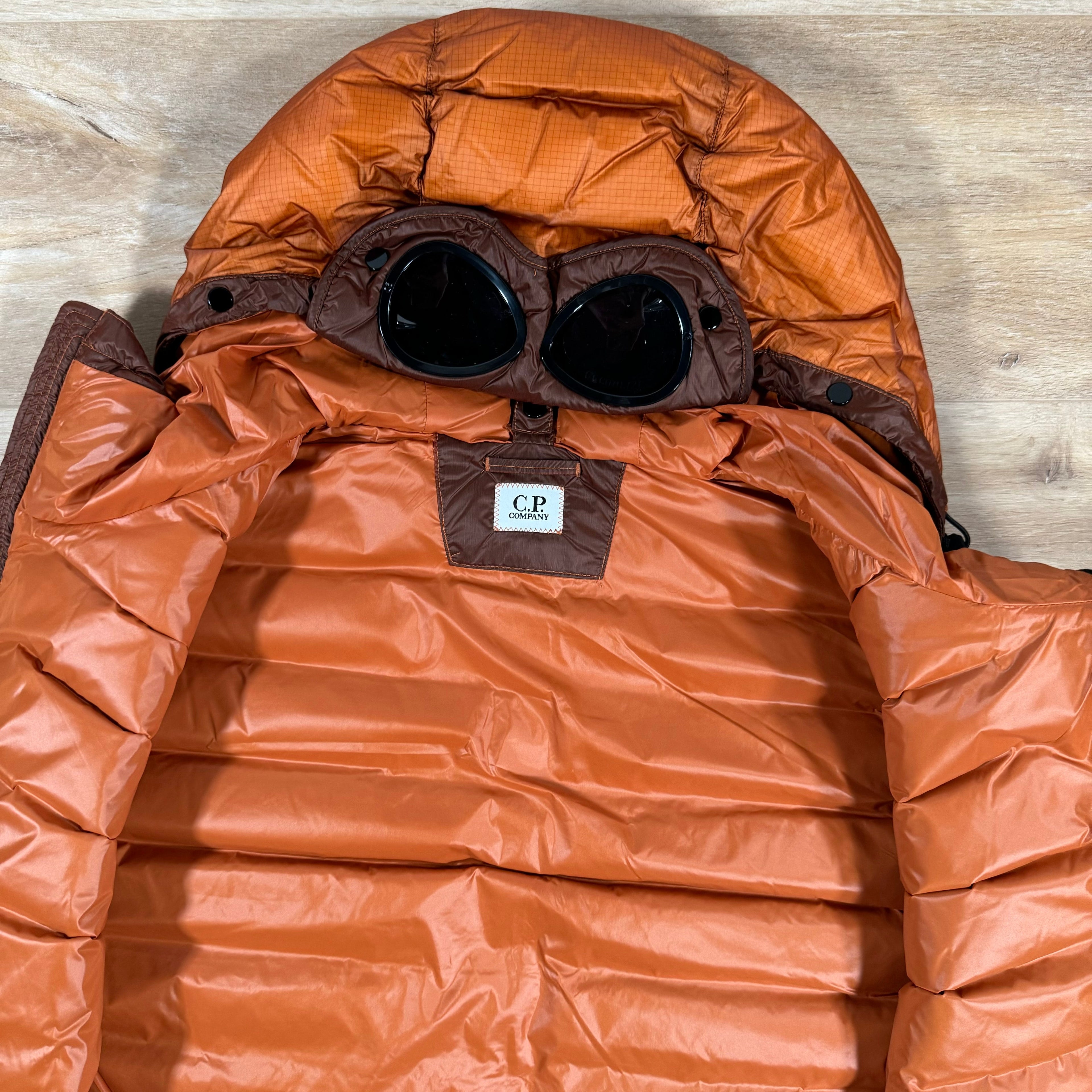 CP Company DD Shell Goggle Down Vest in Bombay Brown Ironleague