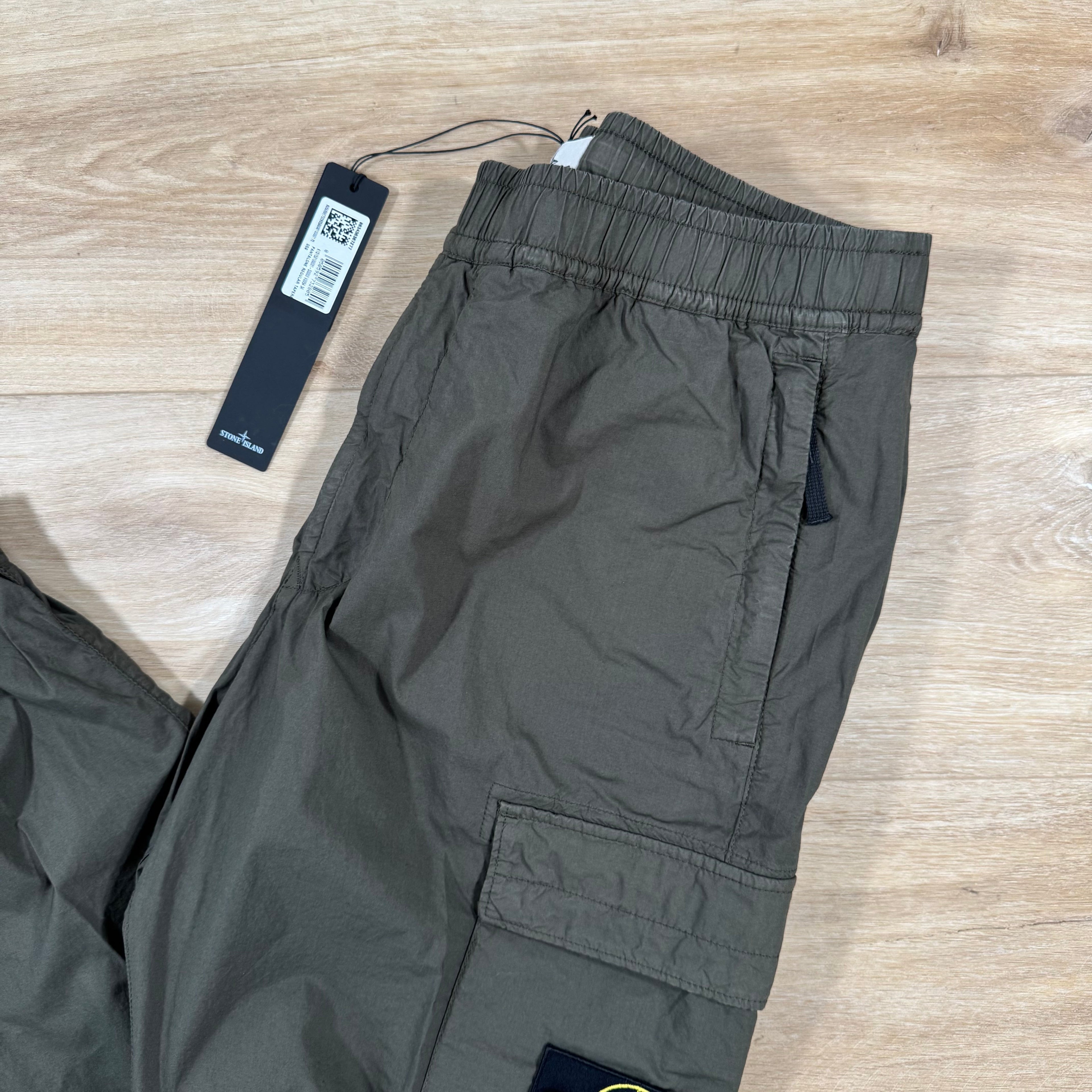 Stone Island Stretch Cotton Tela Cargo Pants in Military Green Ironleague