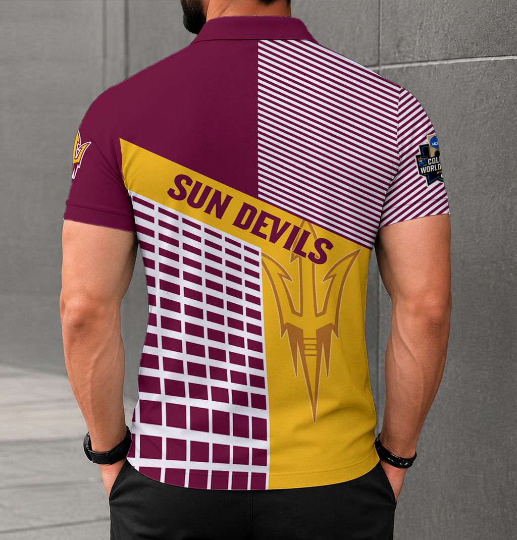 LIMITED EDITION - NEW CUSTOMIZED NCAA CWS02 ASS ARIZONA STATE SUN DEVILS POLO SHIRT