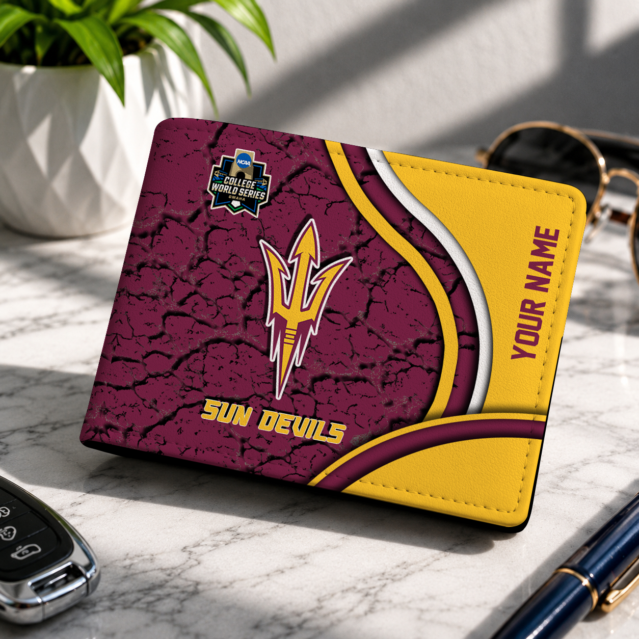 VIRAL EDITION NCAA CWS02 ASS ARIZONA STATE SUN DEVILS LEATHER WALLET