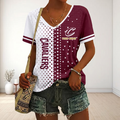 FINAL SALE - NEW CUSTOMIZED NBA02 CCA CLEVELAND CAVALIERS V-NECK FEMALE SHIRT