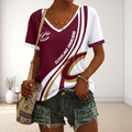 FINAL SALE - NEW CUSTOMIZED NBA02 CCA CLEVELAND CAVALIERS V-NECK FEMALE SHIRT