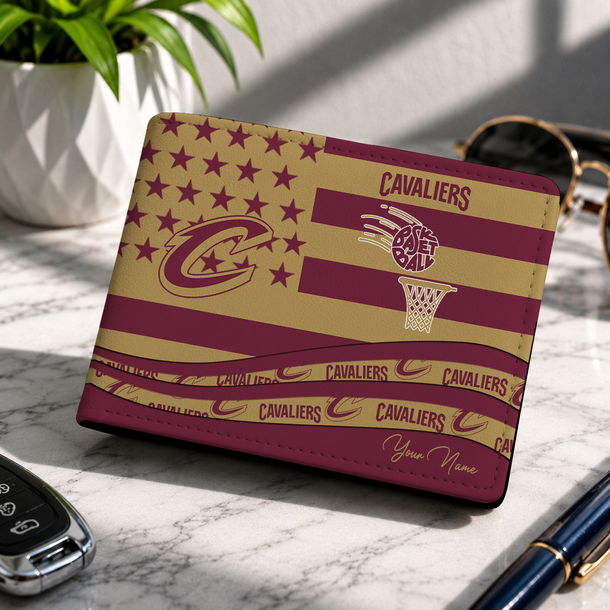 FINAL SALE NBA02 CCA CLEVELAND CAVALIERS LEATHER WALLET