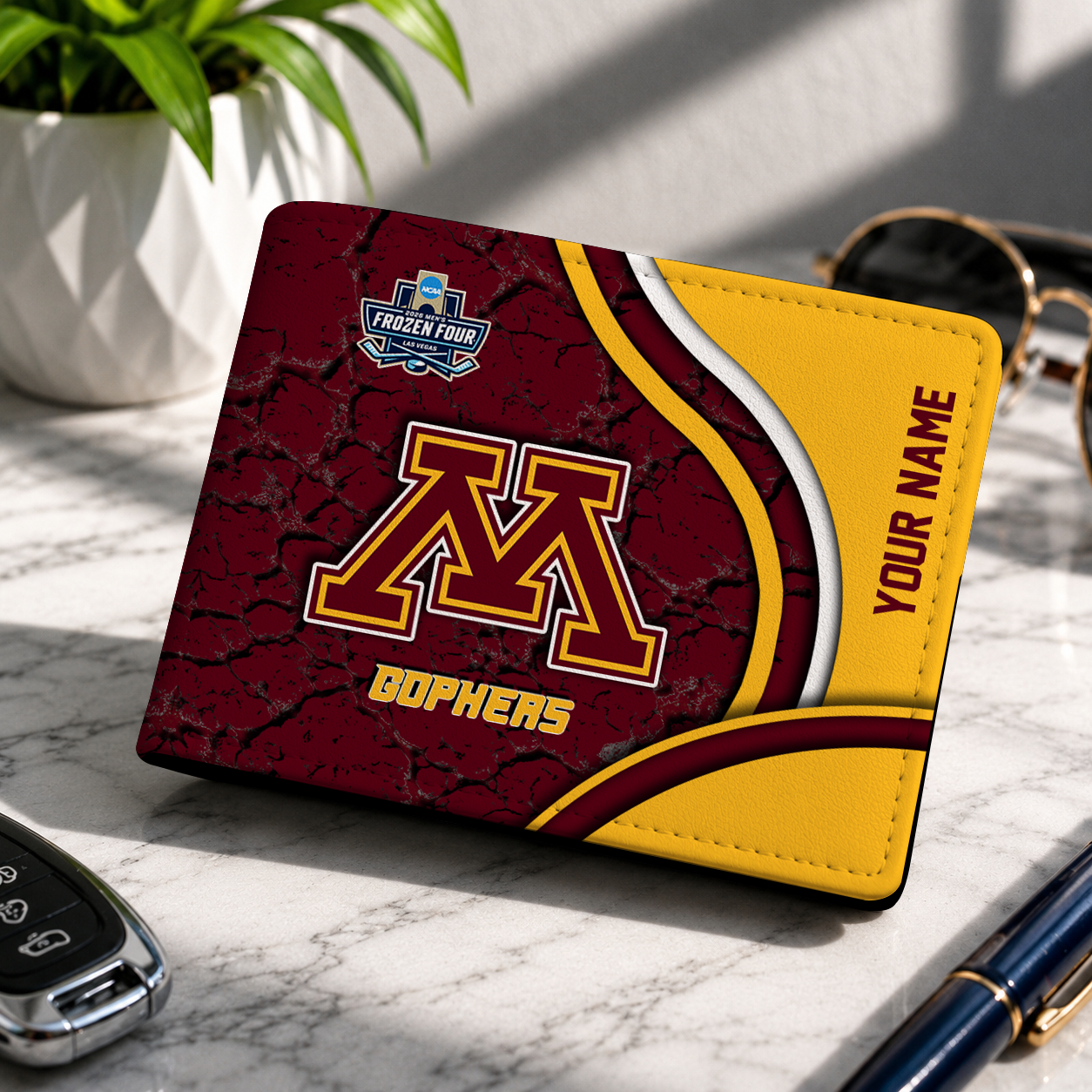 FINAL CLEARANCE NCAA MFF02 MGG MINNESOTA GOLDEN GOPHERS LEATHER WALLET