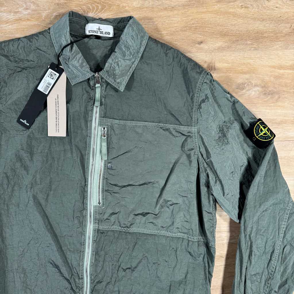 Stone Island Nylon Metal Overshirt in Sage Green Ironleague