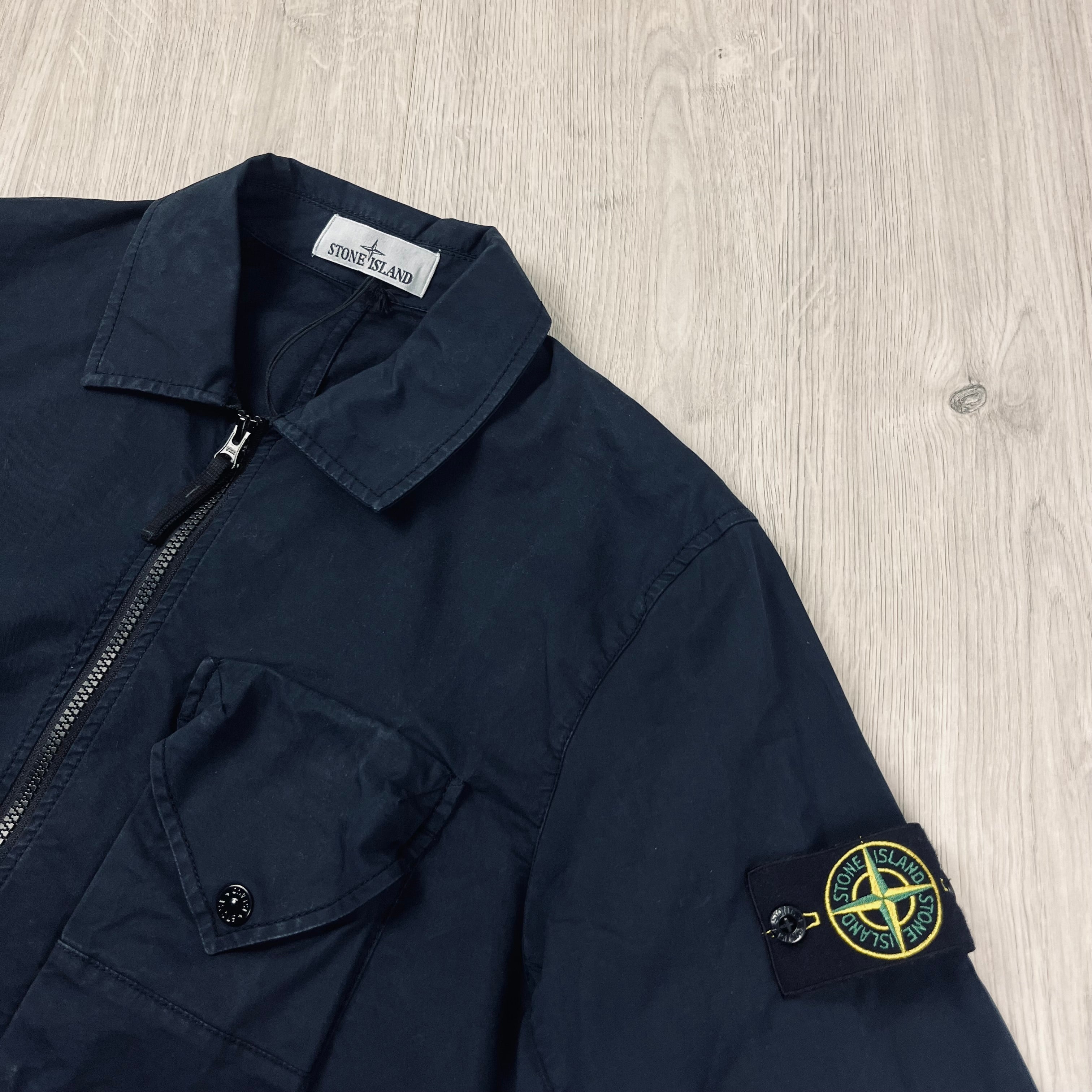 Stone Island Zip Overshirt - Navy Ironleague