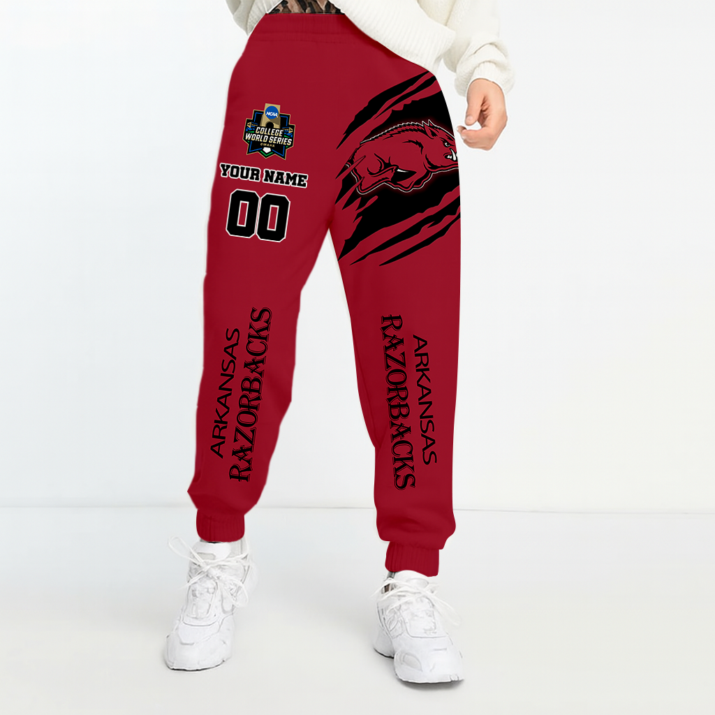 LIMITED DROP NCAA CWS03 AK RAZORBACKS UNISEX LONG PANTS