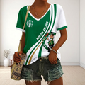 FINAL SALE - NEW CUSTOMIZED NBA03 BCE BOSTON CELTICS V-NECK FEMALE SHIRT