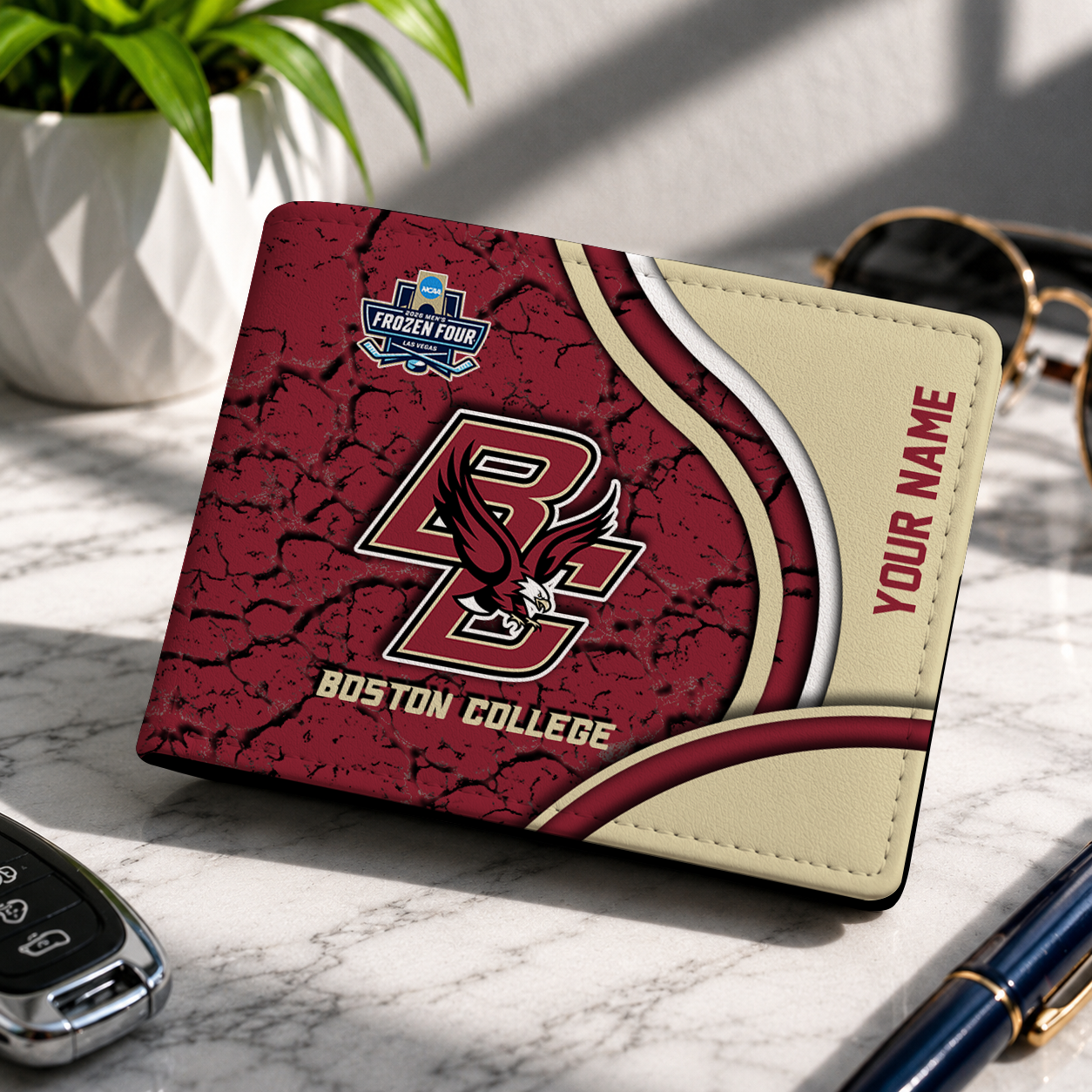 FINAL CLEARANCE NCAA MFF03 BOE BOSTON COLLEGE EAGLES LEATHER WALLET