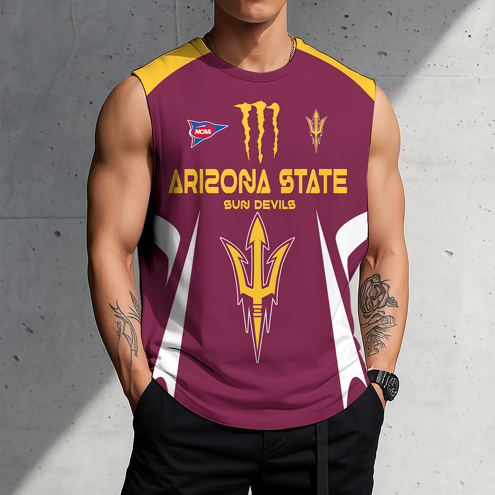 3D PRINT TEE NCAA FBS04 ASS AS SUN DEVILS MEN'S GYM SHIRT