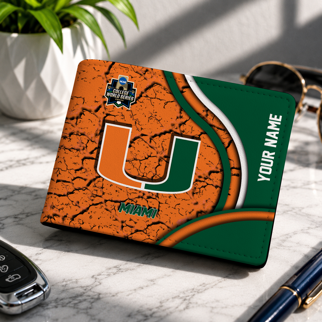 VIRAL EDITION NCAA CWS04 MIH MIAMI HURRICANES LEATHER WALLET