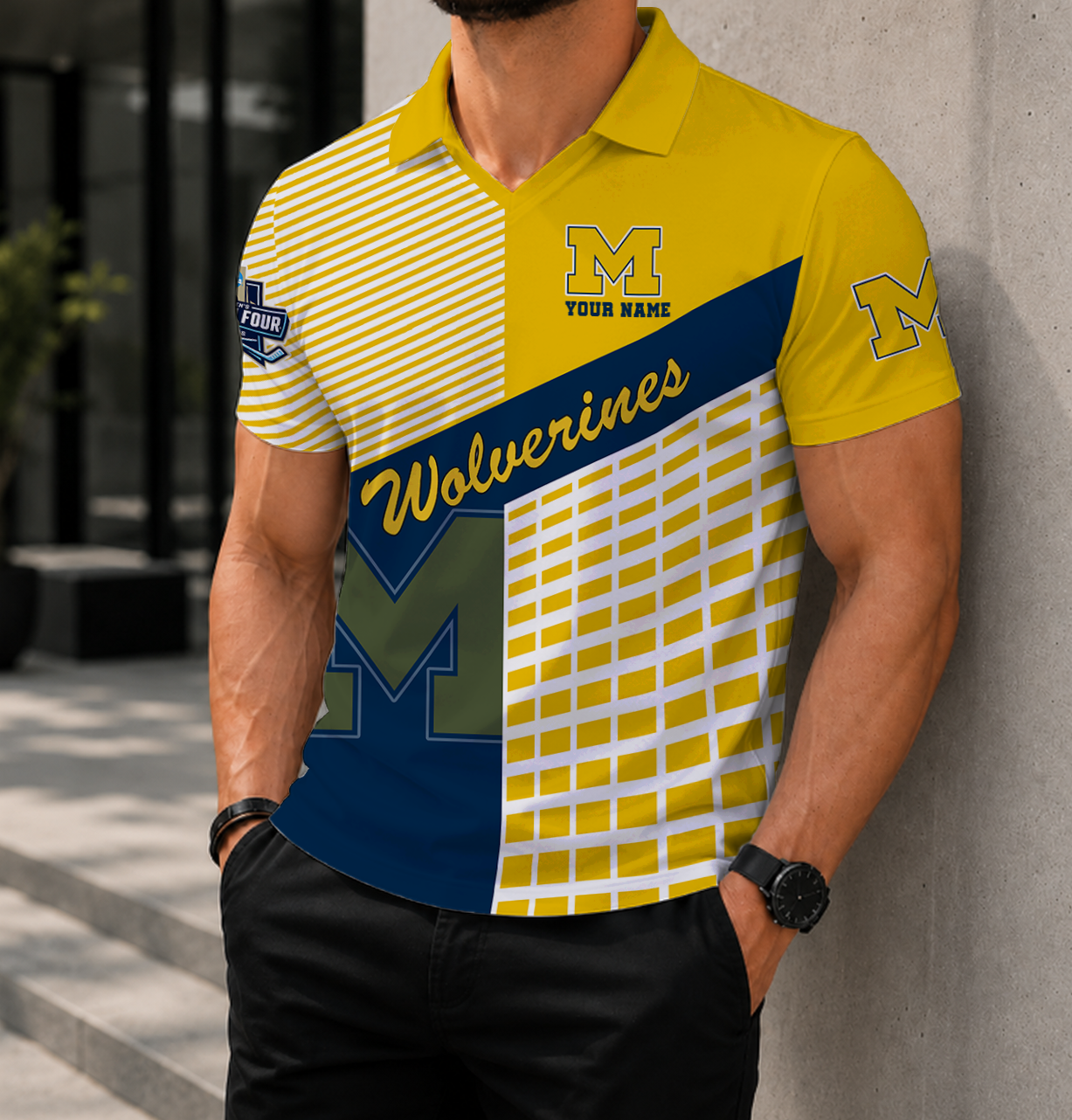 LIMITED EDITION - NEW CUSTOMIZED NCAA MFF04 MIW MICHIGAN WOLVERINES POLO SHIRT