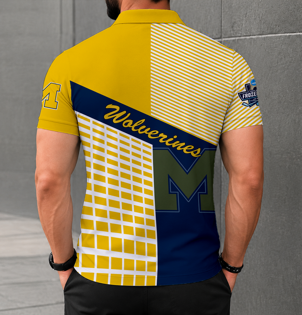 LIMITED EDITION - NEW CUSTOMIZED NCAA MFF04 MIW MICHIGAN WOLVERINES POLO SHIRT