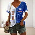 FINAL SALE - NEW CUSTOMIZED NBA04 NYK NEW YORK KNICKS V-NECK FEMALE SHIRT
