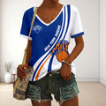 FINAL SALE - NEW CUSTOMIZED NBA04 NYK NEW YORK KNICKS V-NECK FEMALE SHIRT