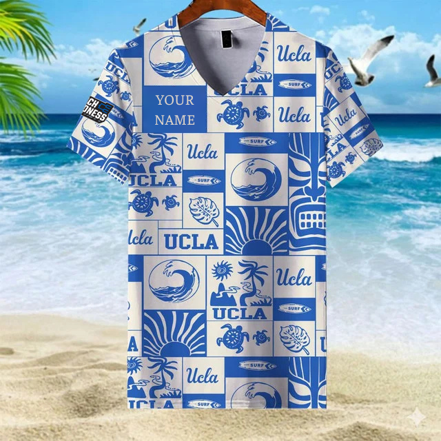 LIMITED EDITION - NEW CUSTOMIZED NCAA MAM04 UCB UCLA BRUINS V-NECK FEMALE SHIRT