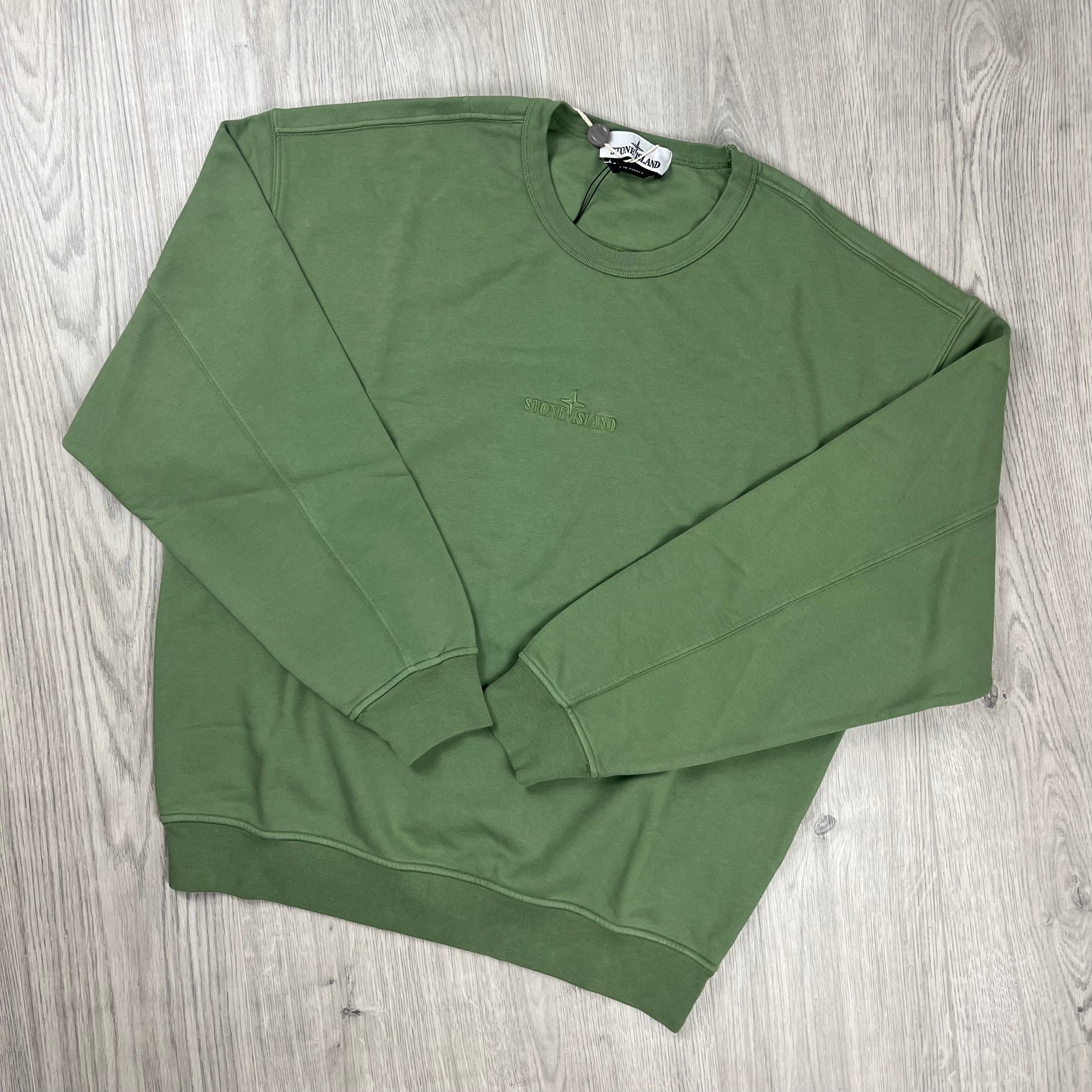 Stone Island Dyed Sweatshirt - Sage Green Ironleague