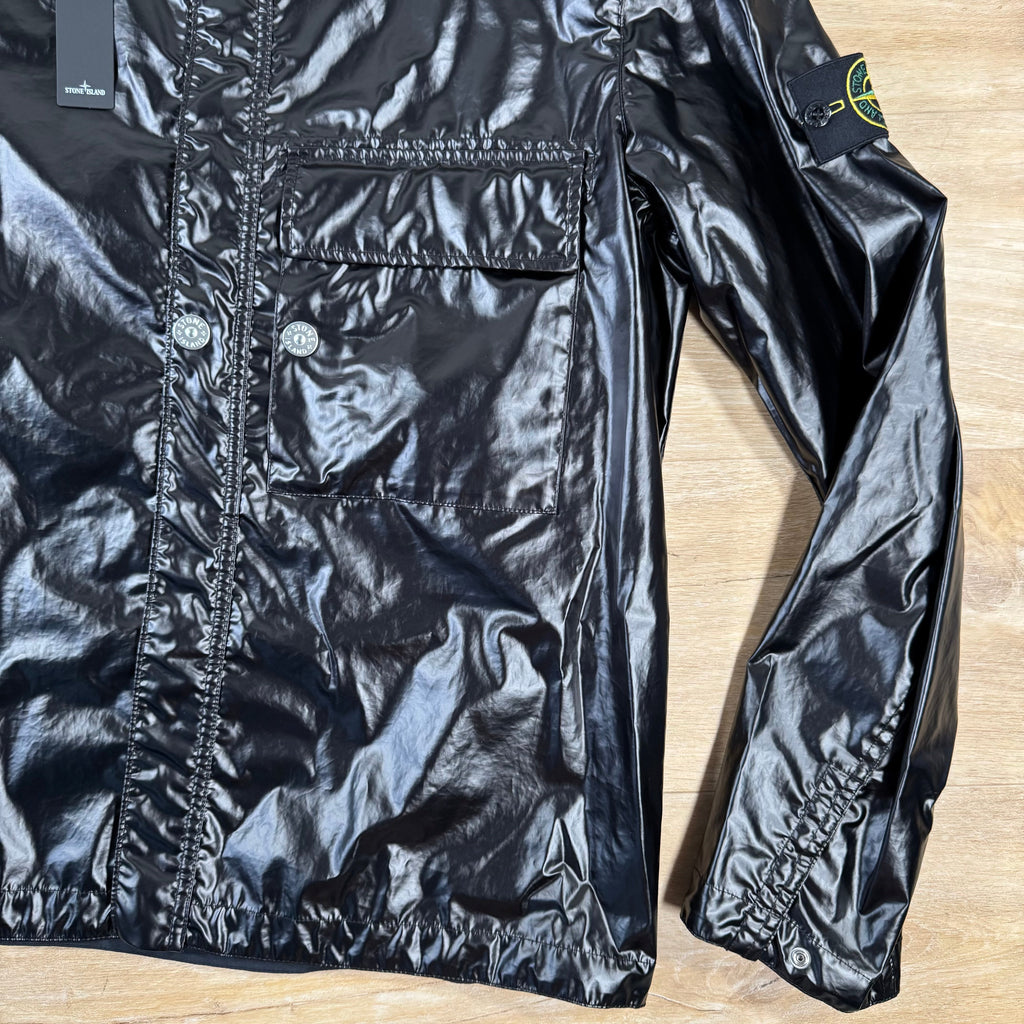 Stone Island Mussola Gomatta-TC Overshirt in Black Ironleague