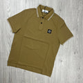 Stone Island Patch Polo Shirt - Beige Ironleague