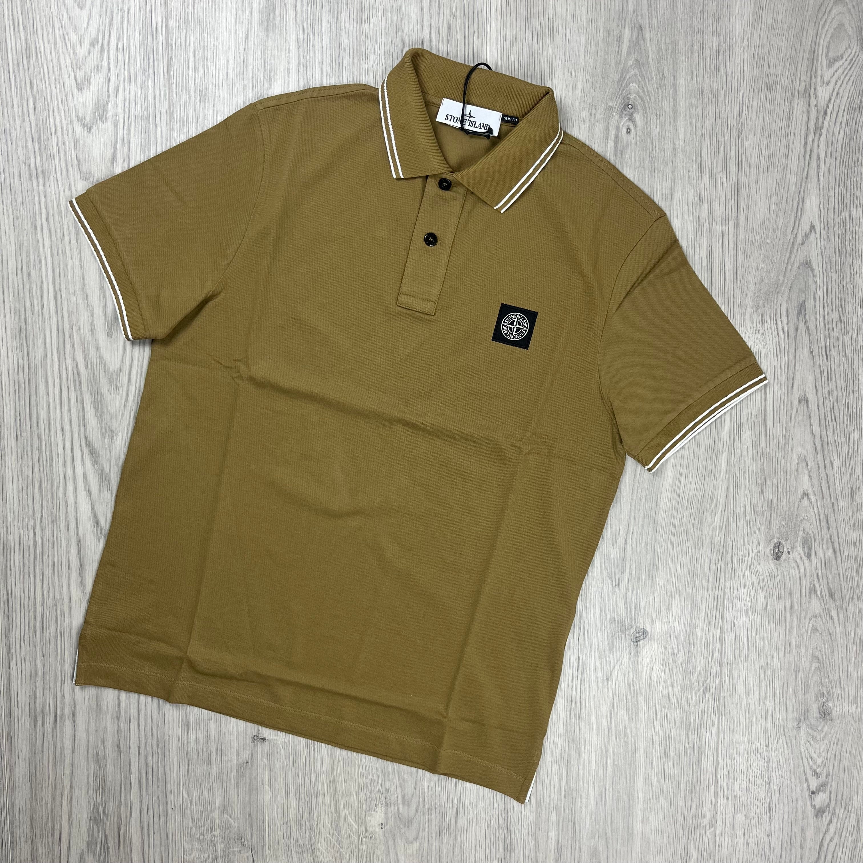 Stone Island Patch Polo Shirt - Beige Ironleague