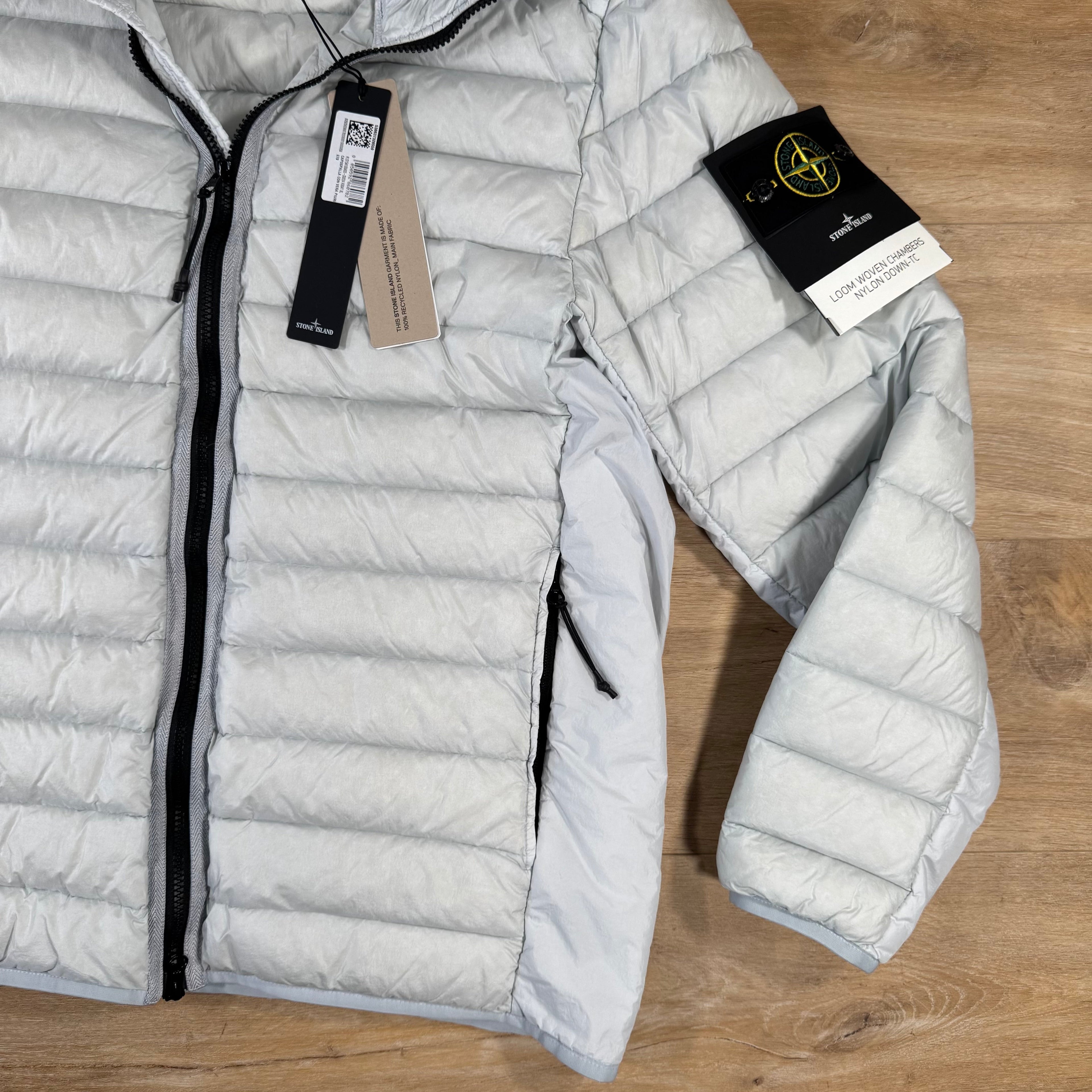 Stone Island Loom Woven Nylon Down-TC Jacket in Sky Blue Ironleague