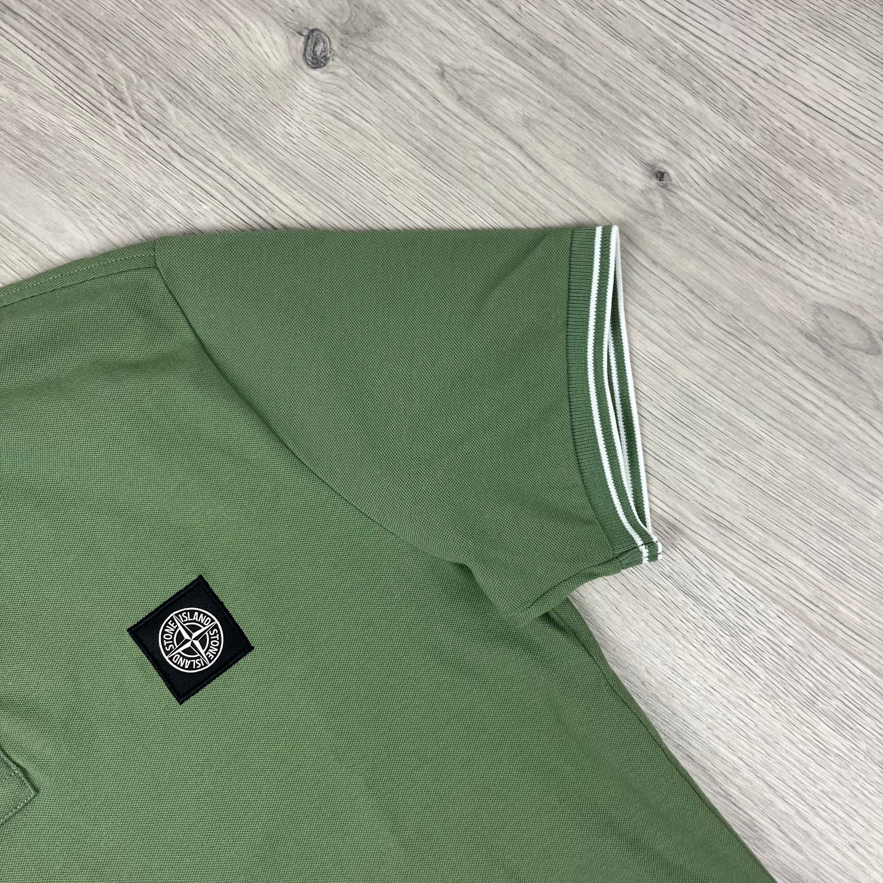 Stone Island Patch Polo Shirt - Olive Green Ironleague