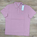 CP Company Stretch Piquet Striped Collar Polo Shirt in Misty Rose - Pink Ironleague