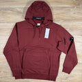 CP Company Diagonal Raised Fleece Lens Hoodie in Sable - Brown Ironleague