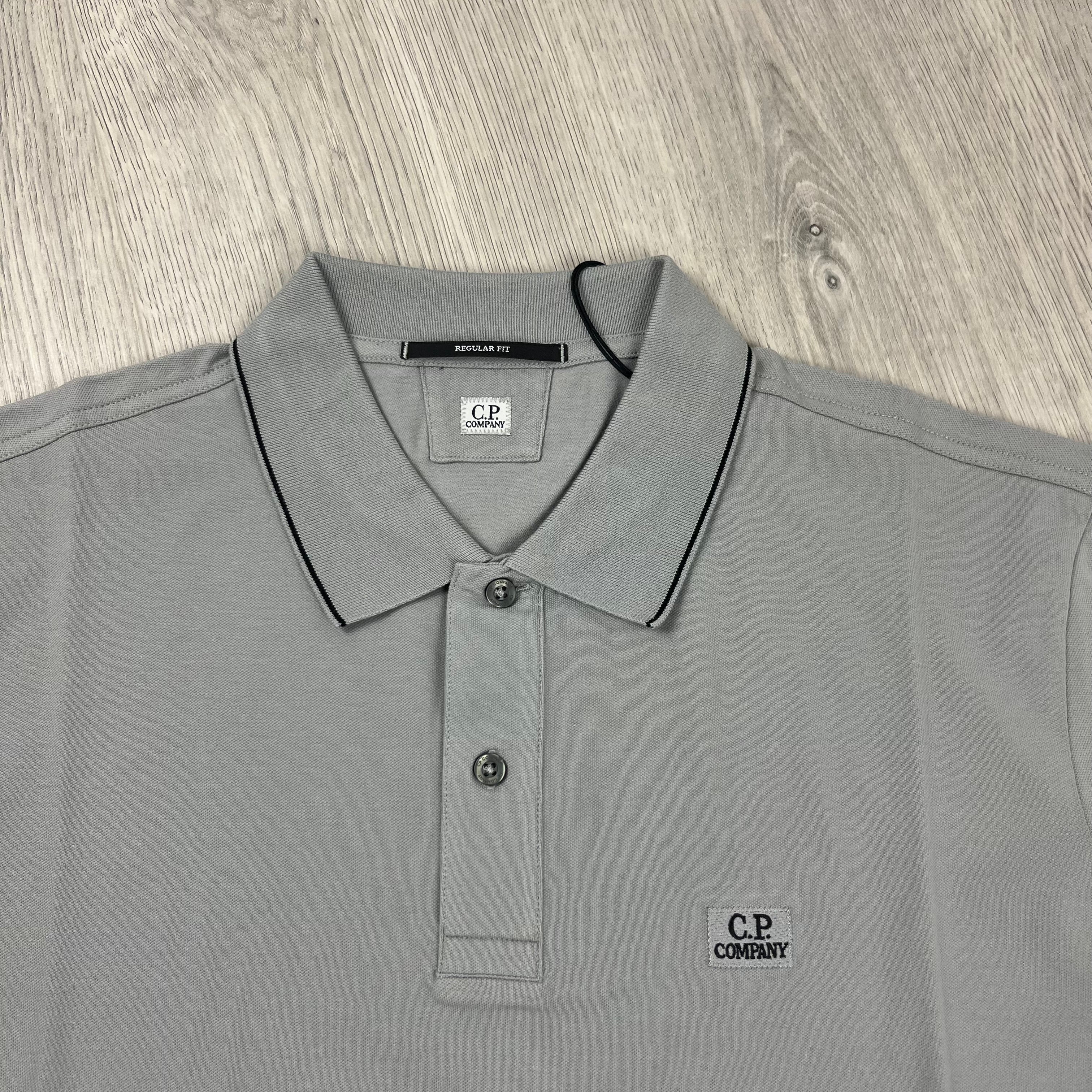 CP Company Piquet Polo Shirt - Drizzle Ironleague