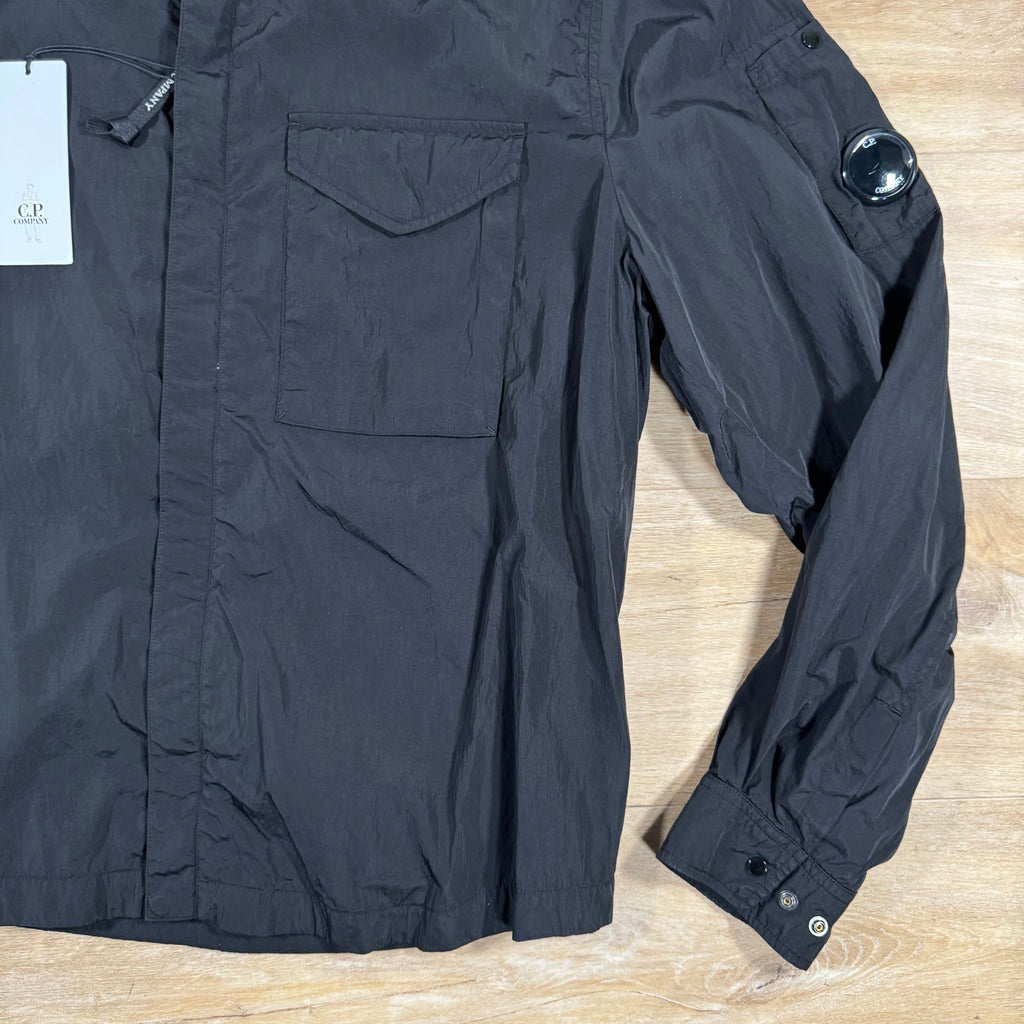 CP Company Chrome-R Lens Overshirt in Black Ironleague