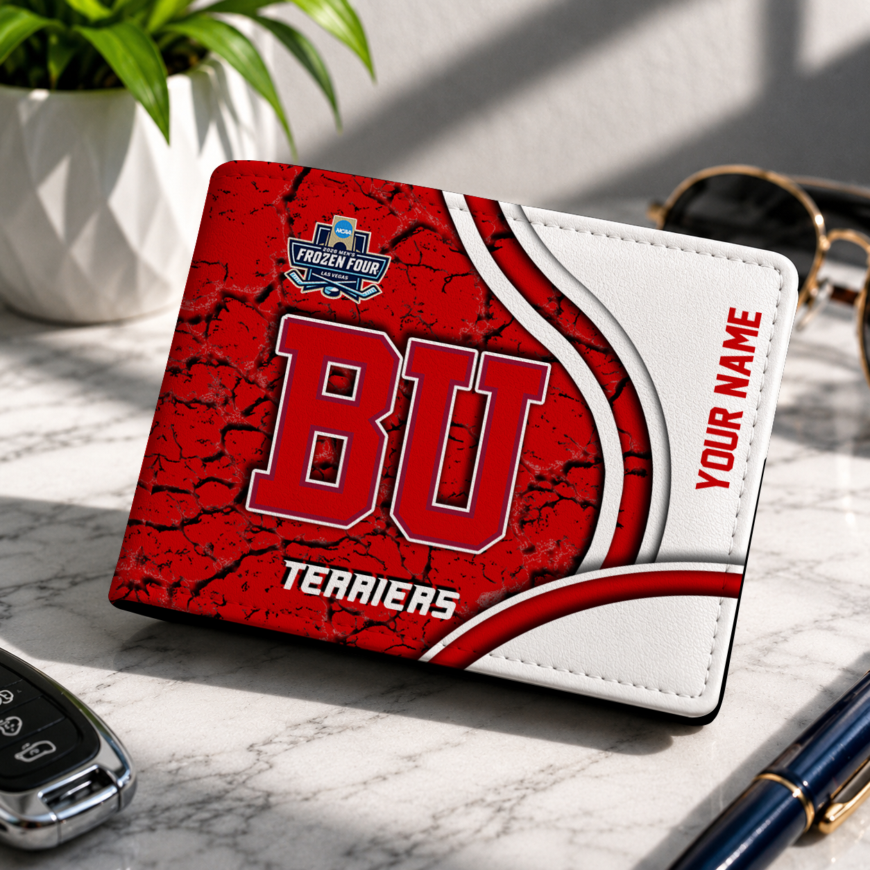 FINAL CLEARANCE NCAA MFF05 BUT BOSTON UNIVERSITY TERRIERS LEATHER WALLET