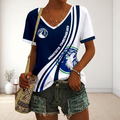 FINAL SALE - NEW CUSTOMIZED NBA05 MTW MINNESOTA TIMBERWOLVES V-NECK FEMALE SHIRT
