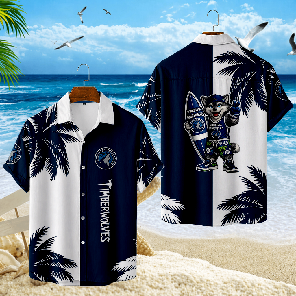 FINAL SALE - NEW CUSTOMIZED NBA05 MTW MINNESOTA TIMBERWOLVES UNISEX HAWAIIAN SHIRT