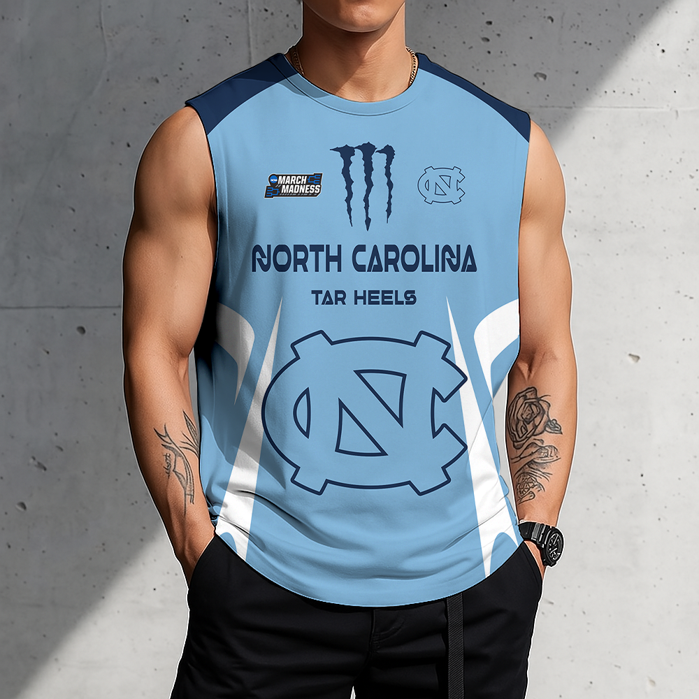 3D PRINT TEE NCAA MAM05 NTH NC TAR HEELS MEN'S GYM SHIRT