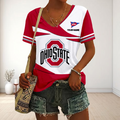 VIRAL EDITON - NEW CUSTOMIZED FBS NCAA05 OSB OS BUCKEYES V-NECK FEMALE SHIRT